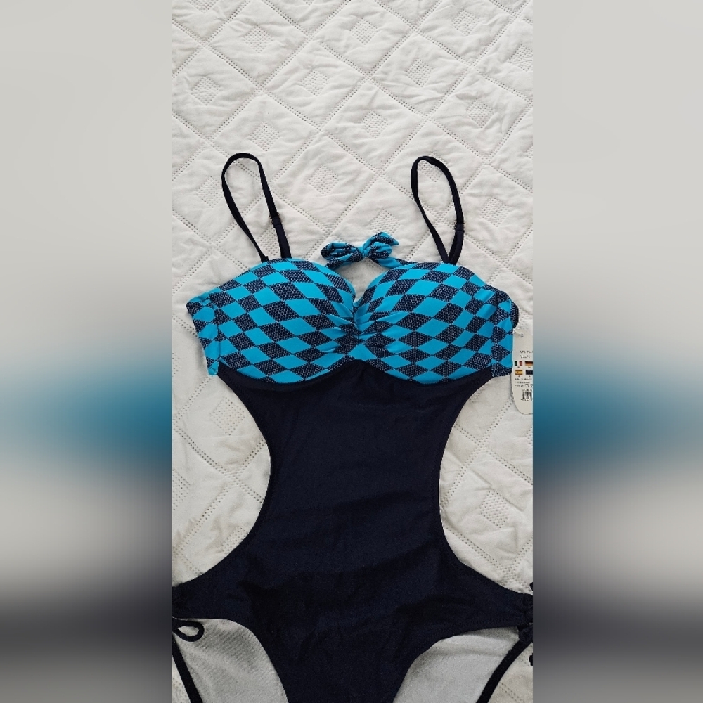 🌟NWT Blue Cut Out Monokini Bathing Suit 🌟 - Picture 2 of 6